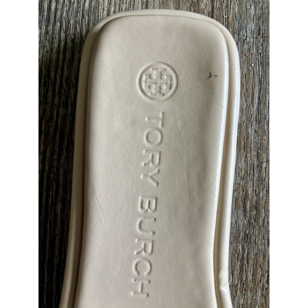Tory Burch Double T Sport Cream Leather Logo Sandal RIGHT SHOE ONLY Size 9M - Picture 4 of 7